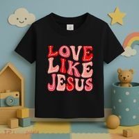 Valentine Day Christian Gift Groovy Love Like Jesus Toddler T-Shirt thumb 3