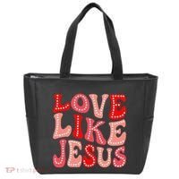 Valentine Day Christian Gift Groovy Love Like Jesus Tote Bag thumb 0