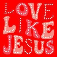 Valentine Day Christian Gift Groovy Love Like Jesus Santa Hat thumb 1