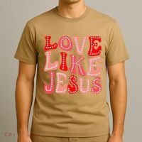 Valentine Day Christian Gift Groovy Love Like Jesus T-Shirt thumb 3