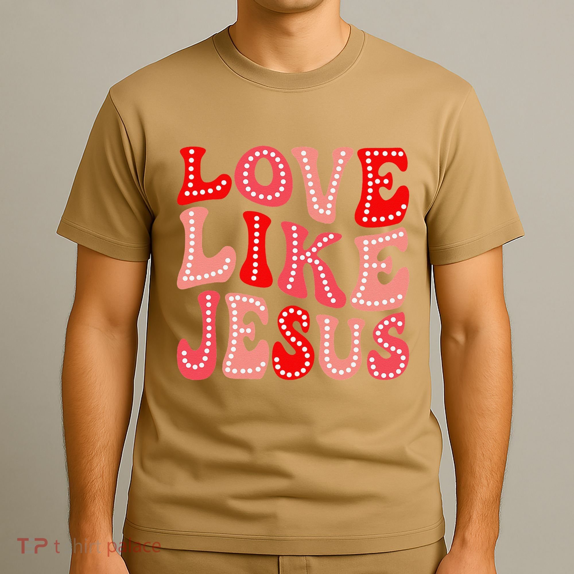 Valentine Day Christian Gift Groovy Love Like Jesus T-Shirt