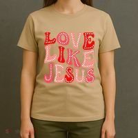Valentine Day Christian Gift Groovy Love Like Jesus T-Shirt thumb 4