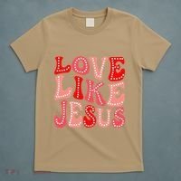 Valentine Day Christian Gift Groovy Love Like Jesus T-Shirt thumb 5