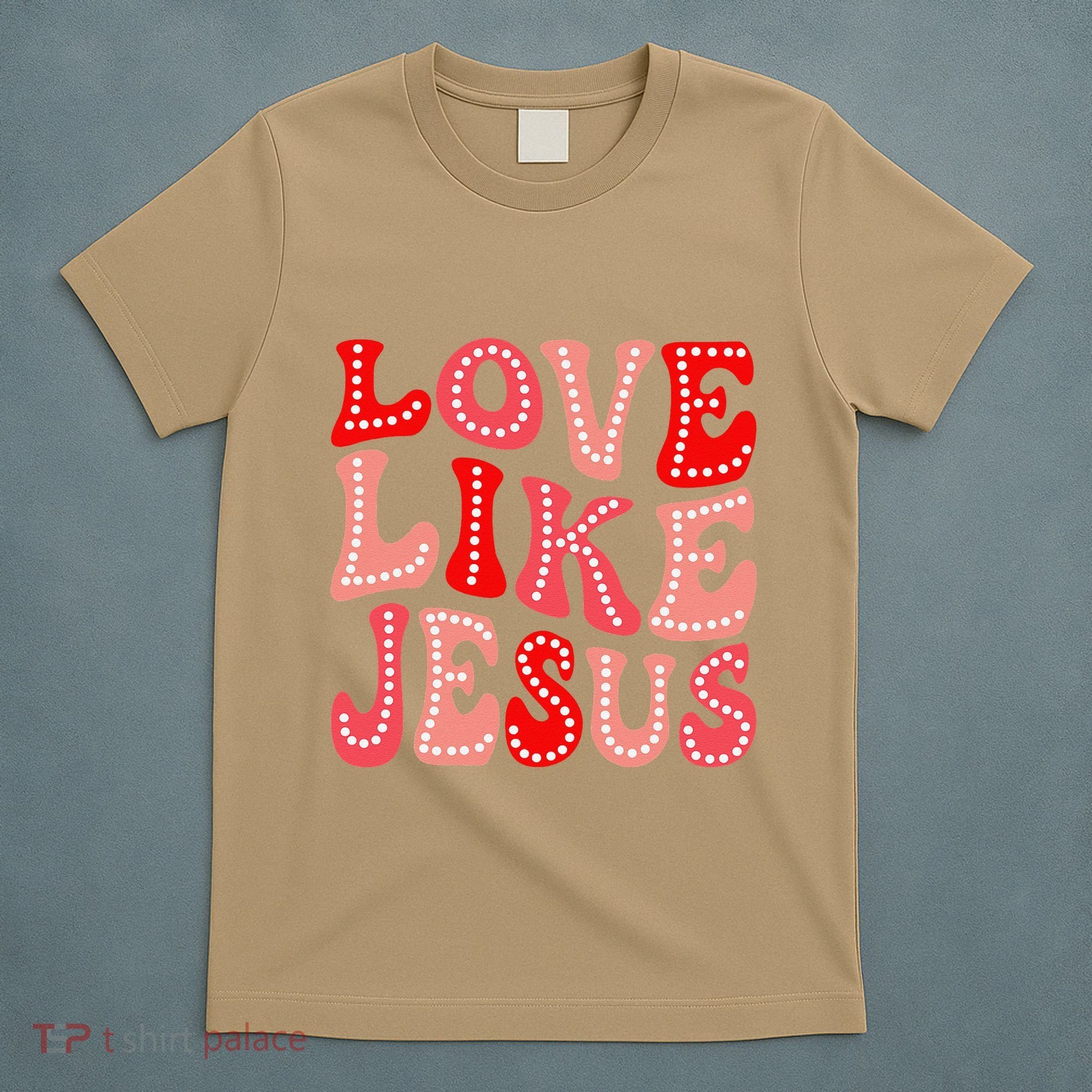 Valentine Day Christian Gift Groovy Love Like Jesus T-Shirt