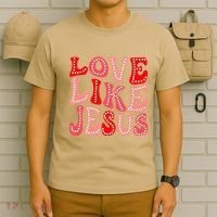 Valentine Day Christian Gift Groovy Love Like Jesus T-Shirt thumb 6