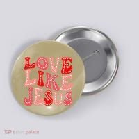 Valentine Day Christian Gift Groovy Love Like Jesus Button thumb 0
