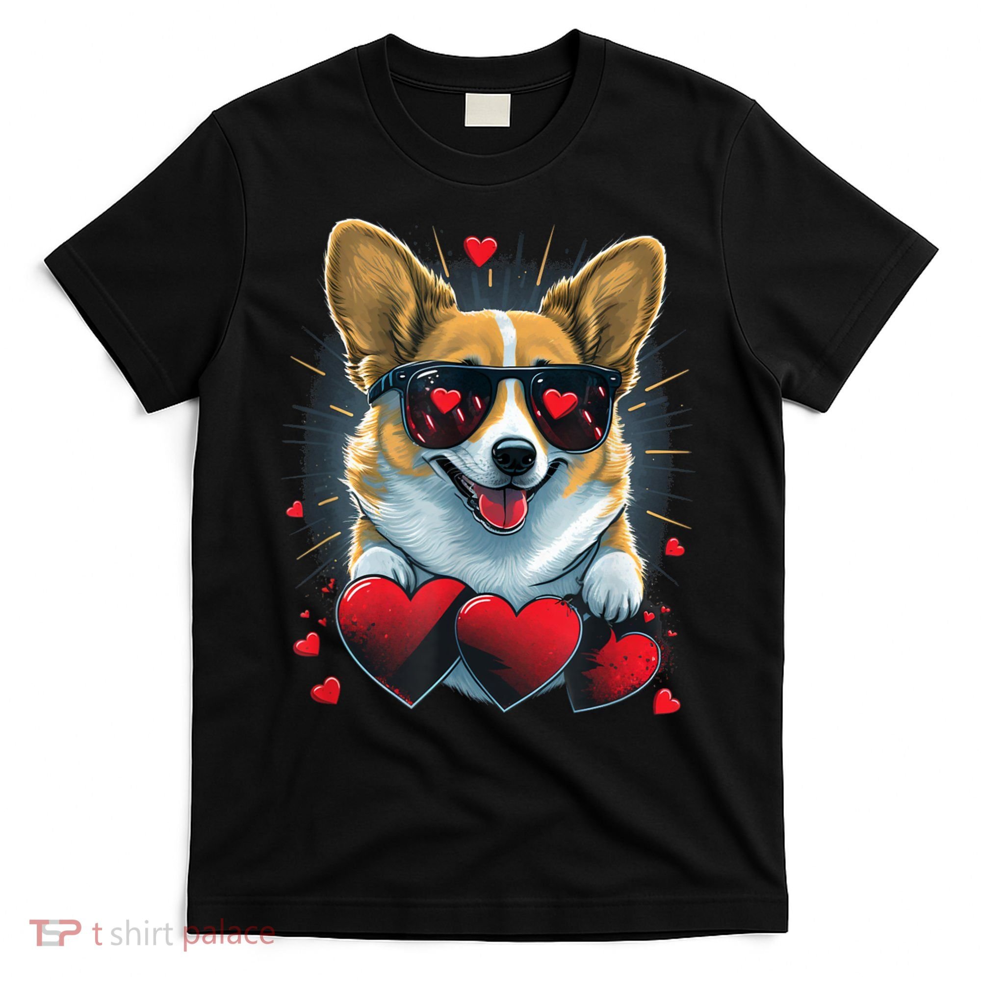 Valentines Day Corgi Heart Couples Love Corgi Dog Lovers T-Shirt