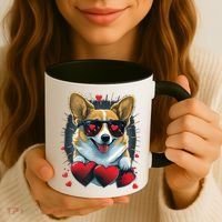 Valentines Day Corgi Heart Couples Love Corgi Dog Lovers Coffee Mug thumb 3