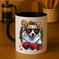 Valentines Day Corgi Heart Couples Love Corgi Dog Lovers Coffee Mug thumb 4
