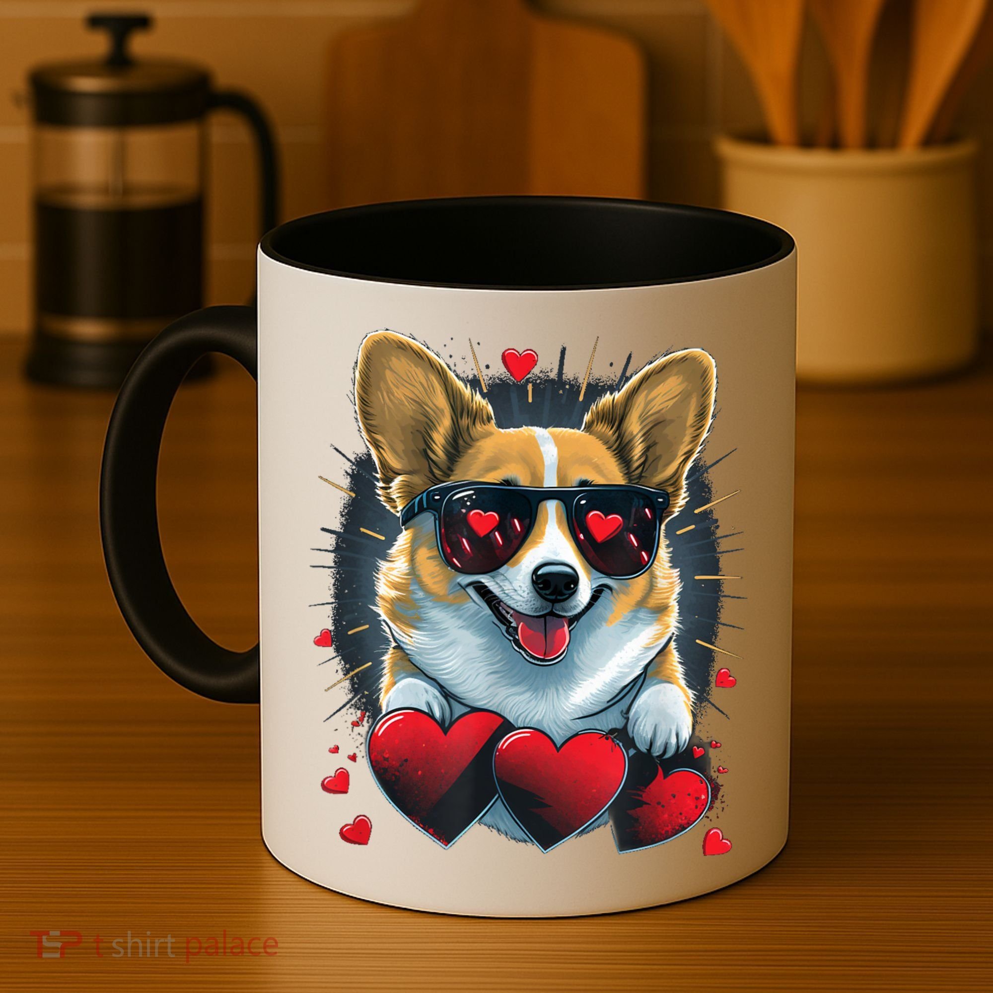 Valentines Day Corgi Heart Couples Love Corgi Dog Lovers Coffee Mug