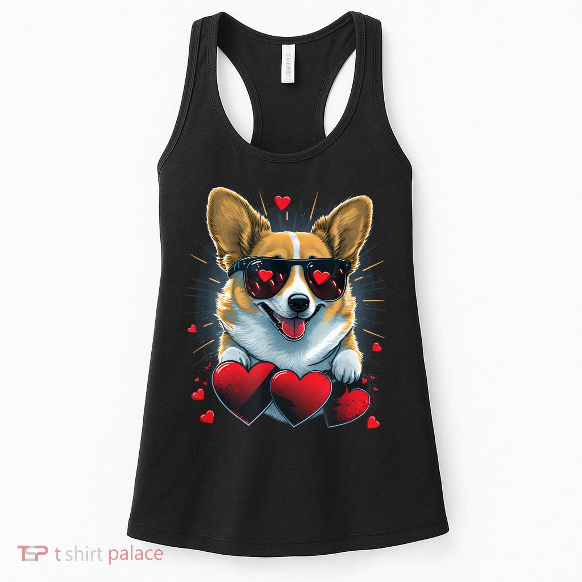 Valentines Day Corgi Heart Couples Love Corgi Dog Lovers Women's Tank Top