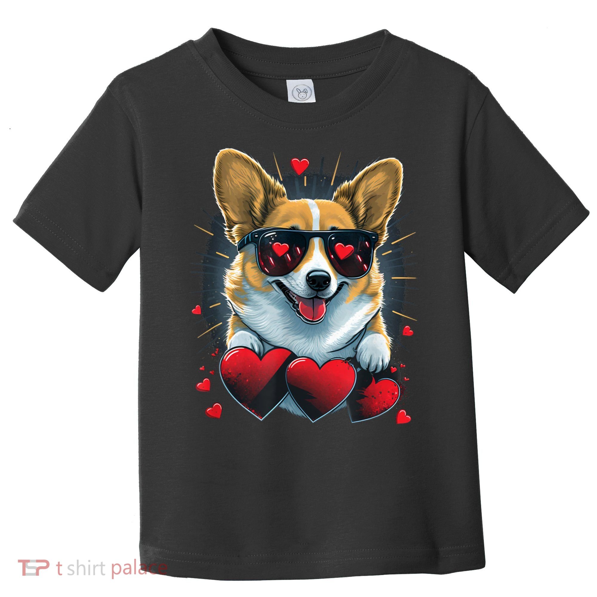 Valentines Day Corgi Heart Couples Love Corgi Dog Lovers Toddler T-Shirt