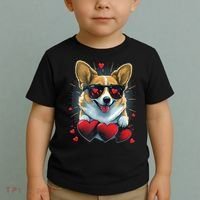Valentines Day Corgi Heart Couples Love Corgi Dog Lovers Toddler T-Shirt thumb 2