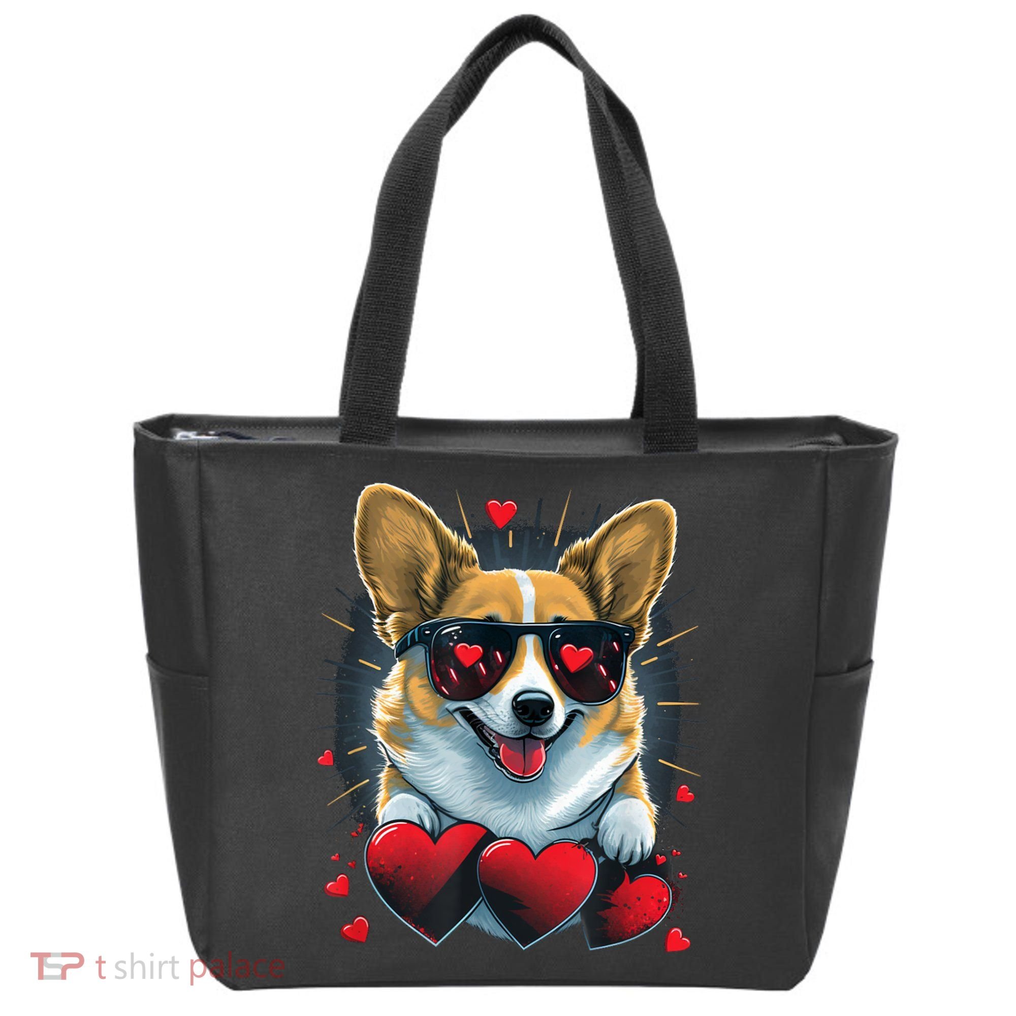 Valentines Day Corgi Heart Couples Love Corgi Dog Lovers Tote Bag