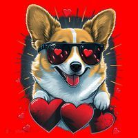 Valentines Day Corgi Heart Couples Love Corgi Dog Lovers Santa Hat thumb 1