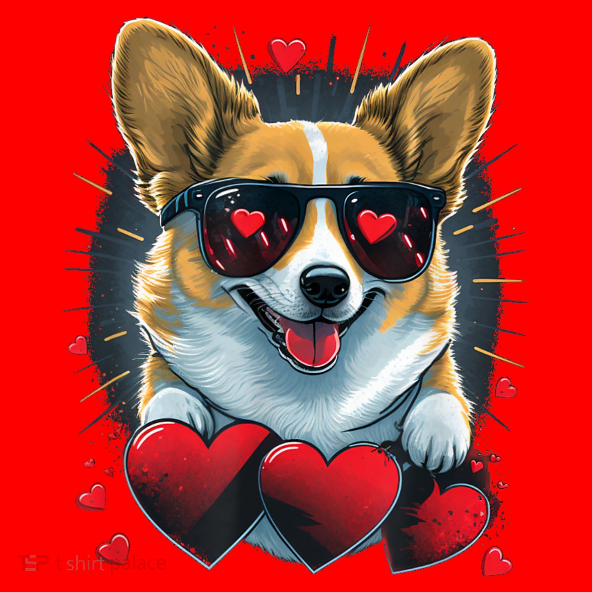 Valentines Day Corgi Heart Couples Love Corgi Dog Lovers Santa Hat