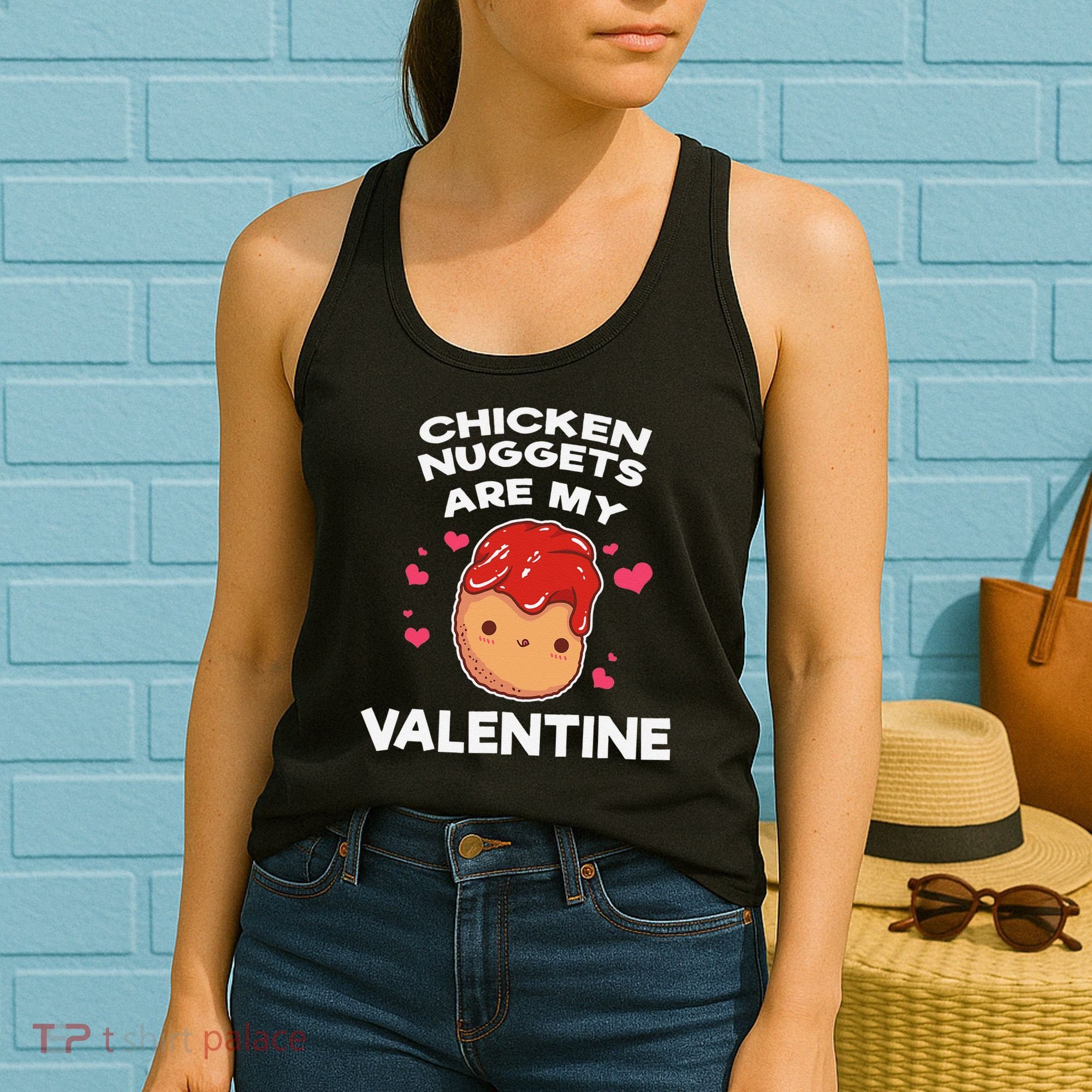 Valentine's Day Chicken Nuggets Funny Nug Food Women's Tank Top
