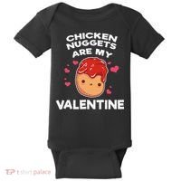 Valentine's Day Chicken Nuggets Funny Nug Food Baby Bodysuit thumb 0