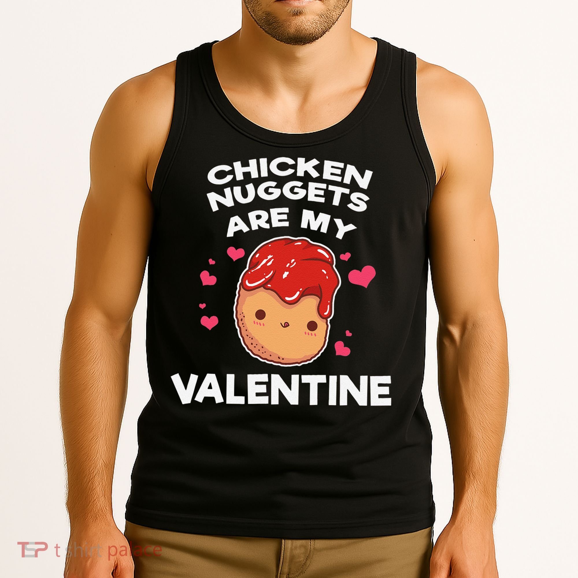 Valentine's Day Chicken Nuggets Funny Nug Food Tank Top