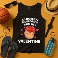 Valentine's Day Chicken Nuggets Funny Nug Food Tank Top thumb 4