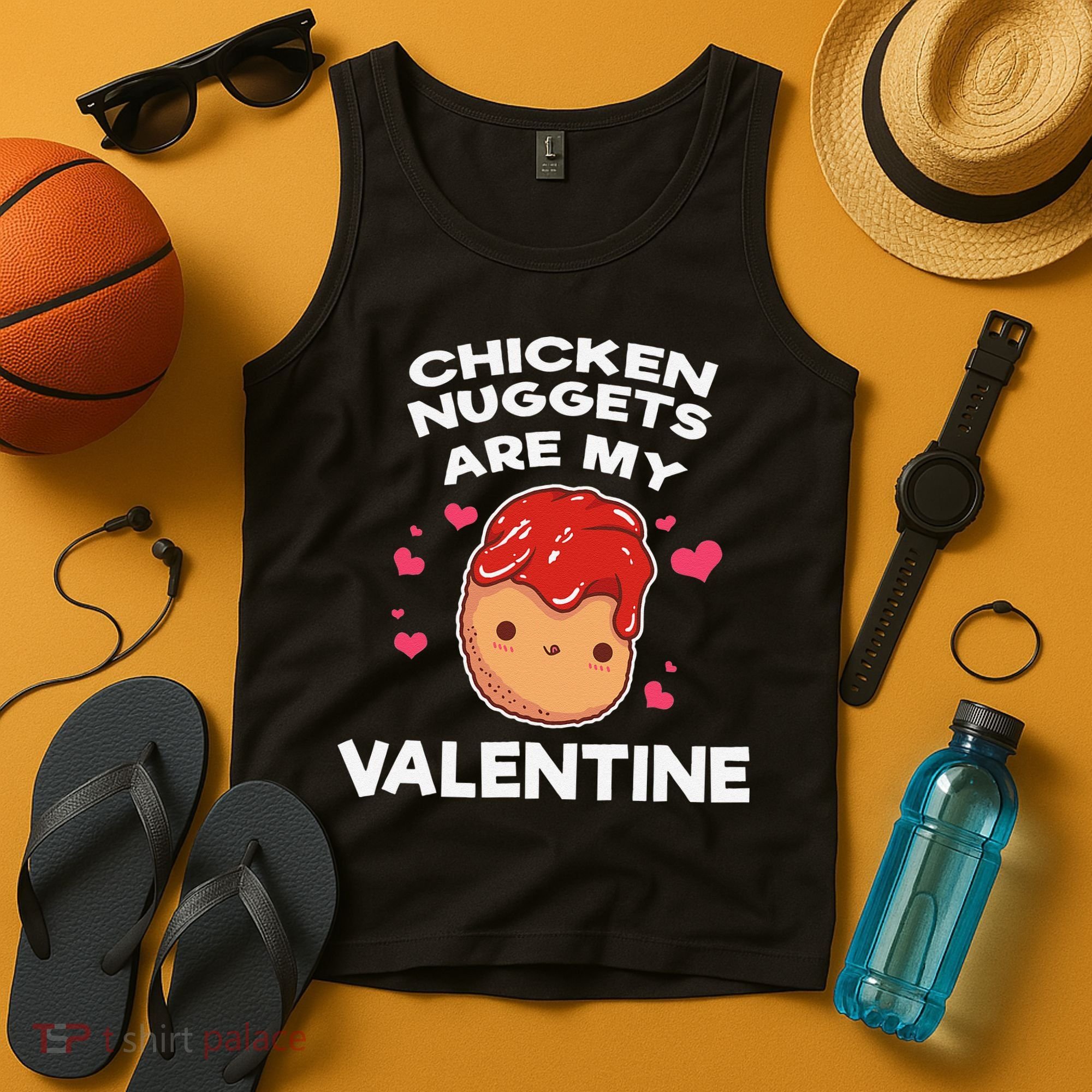Valentine's Day Chicken Nuggets Funny Nug Food Tank Top
