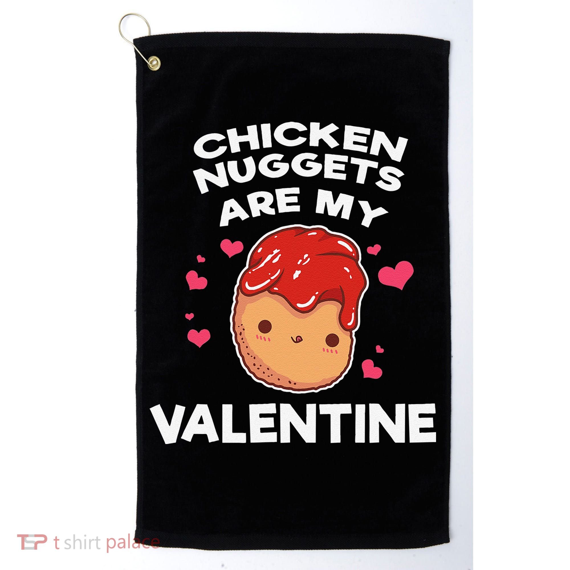 Valentine's Day Chicken Nuggets Funny Nug Food Golf Towel