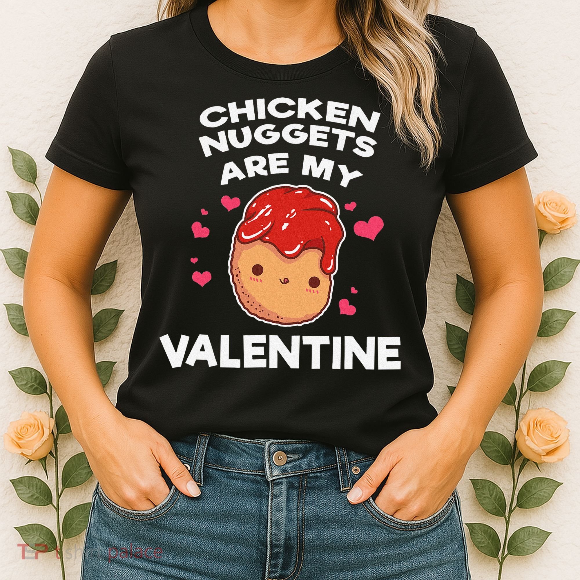 Valentine's Day Chicken Nuggets Funny Nug Food Women's T-Shirt