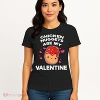 Valentine's Day Chicken Nuggets Funny Nug Food Women's T-Shirt thumb 4