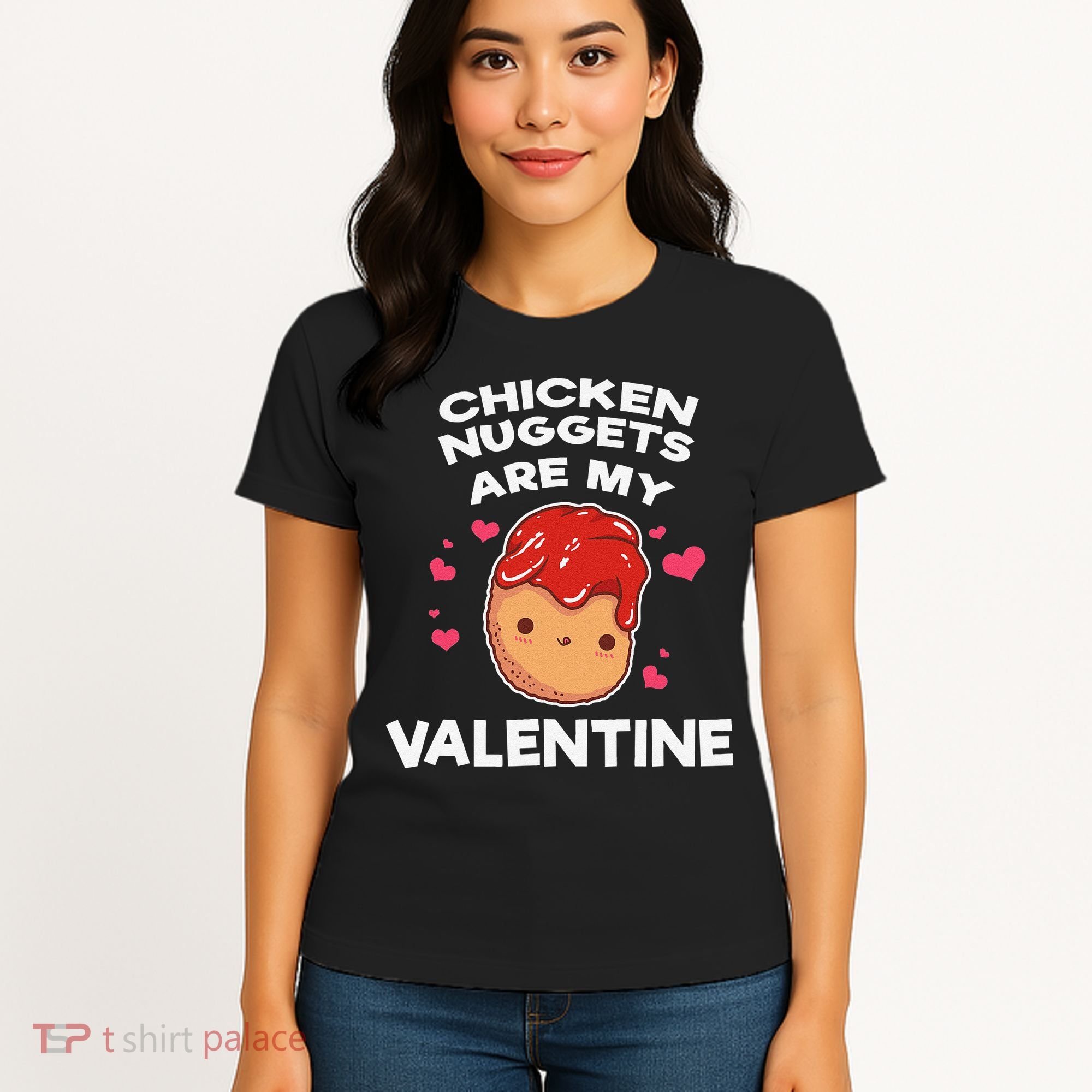 Valentine's Day Chicken Nuggets Funny Nug Food Women's T-Shirt