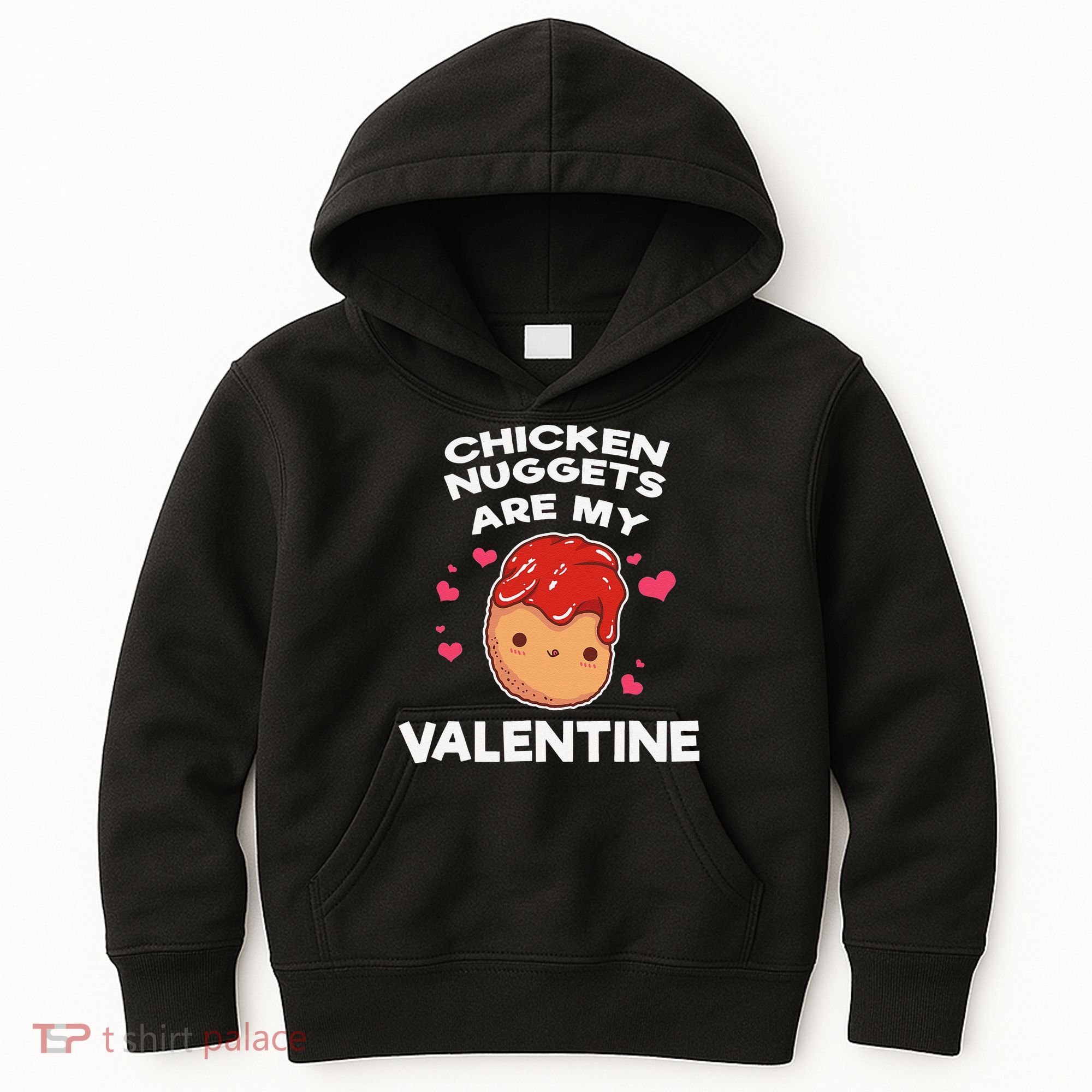 Valentine's Day Chicken Nuggets Funny Nug Food Kids Hoodie