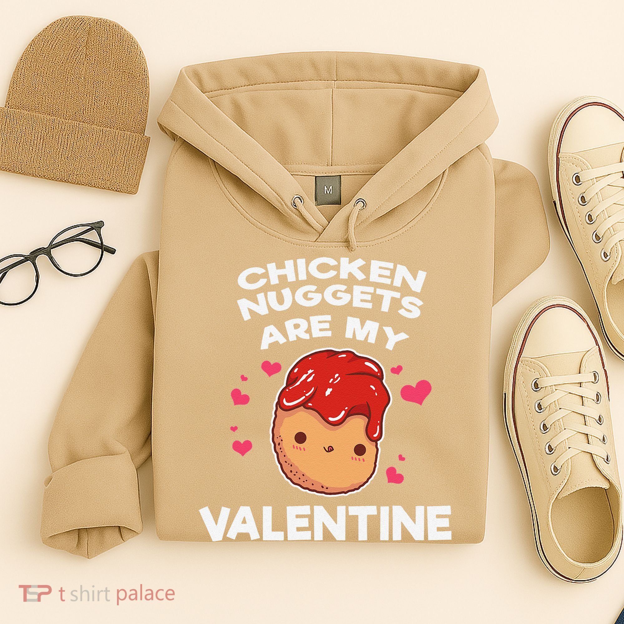 Valentine's Day Chicken Nuggets Funny Nug Food Hoodie