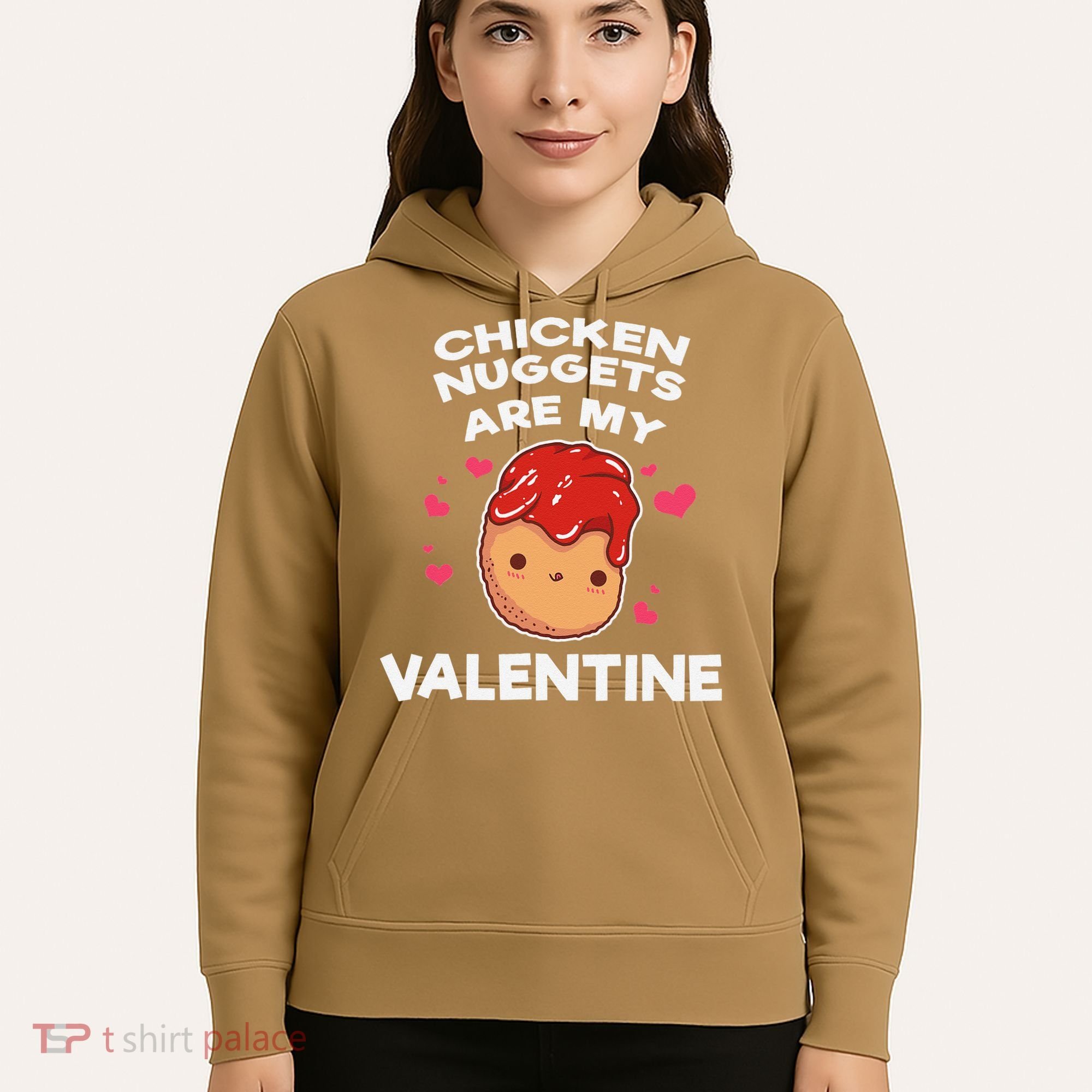 Valentine's Day Chicken Nuggets Funny Nug Food Hoodie