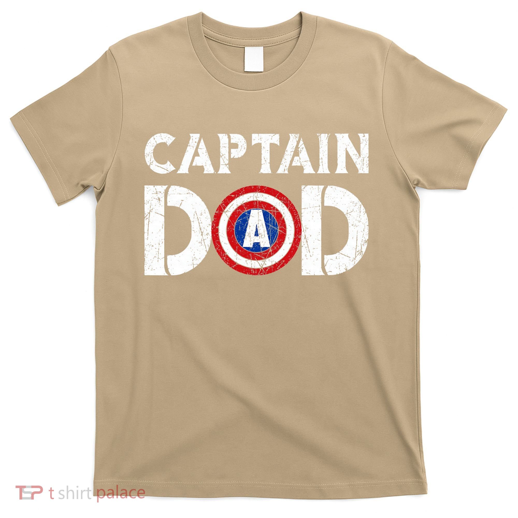 Vintage Dad Captain American Flag Father Day Gift T-Shirt