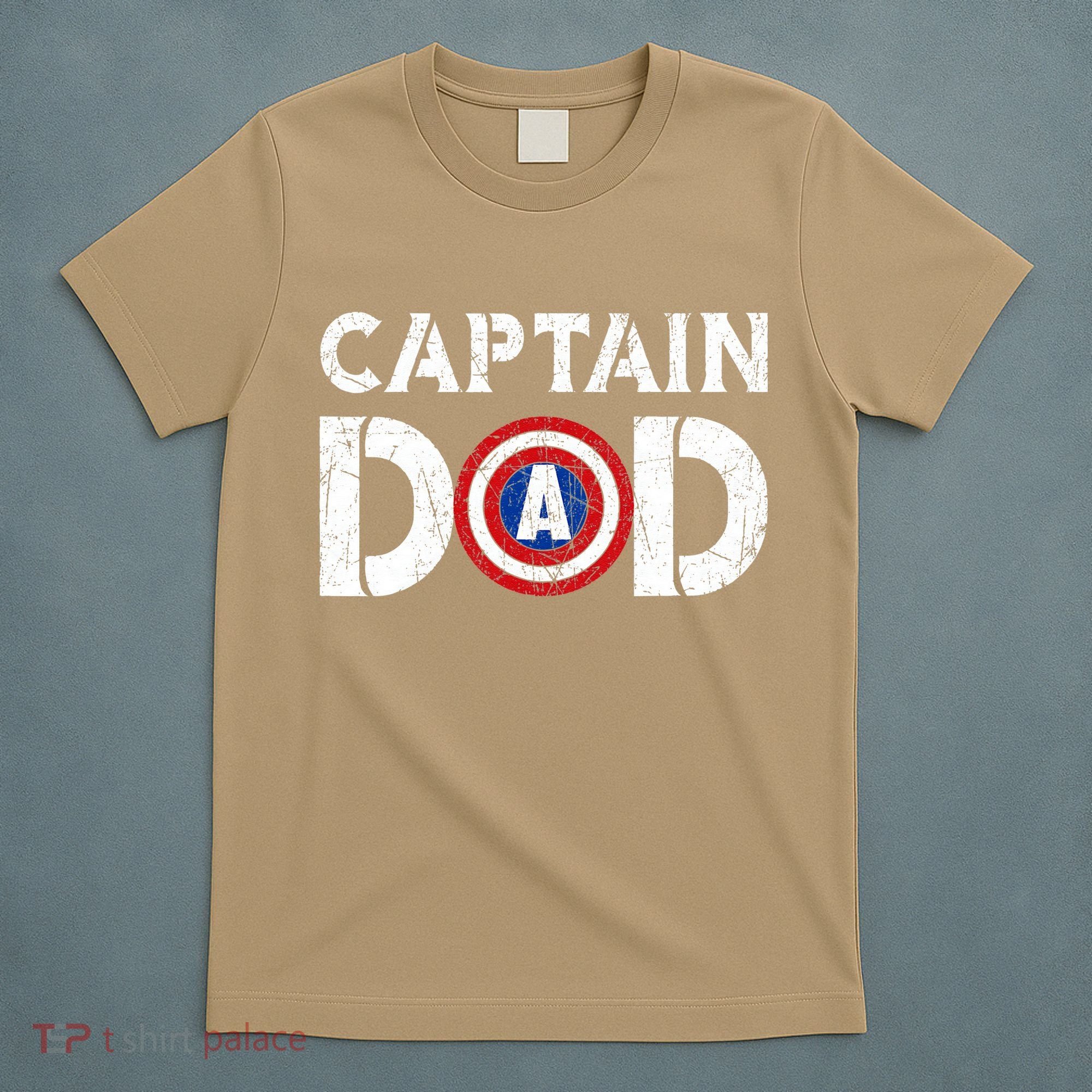 Vintage Dad Captain American Flag Father Day Gift T-Shirt