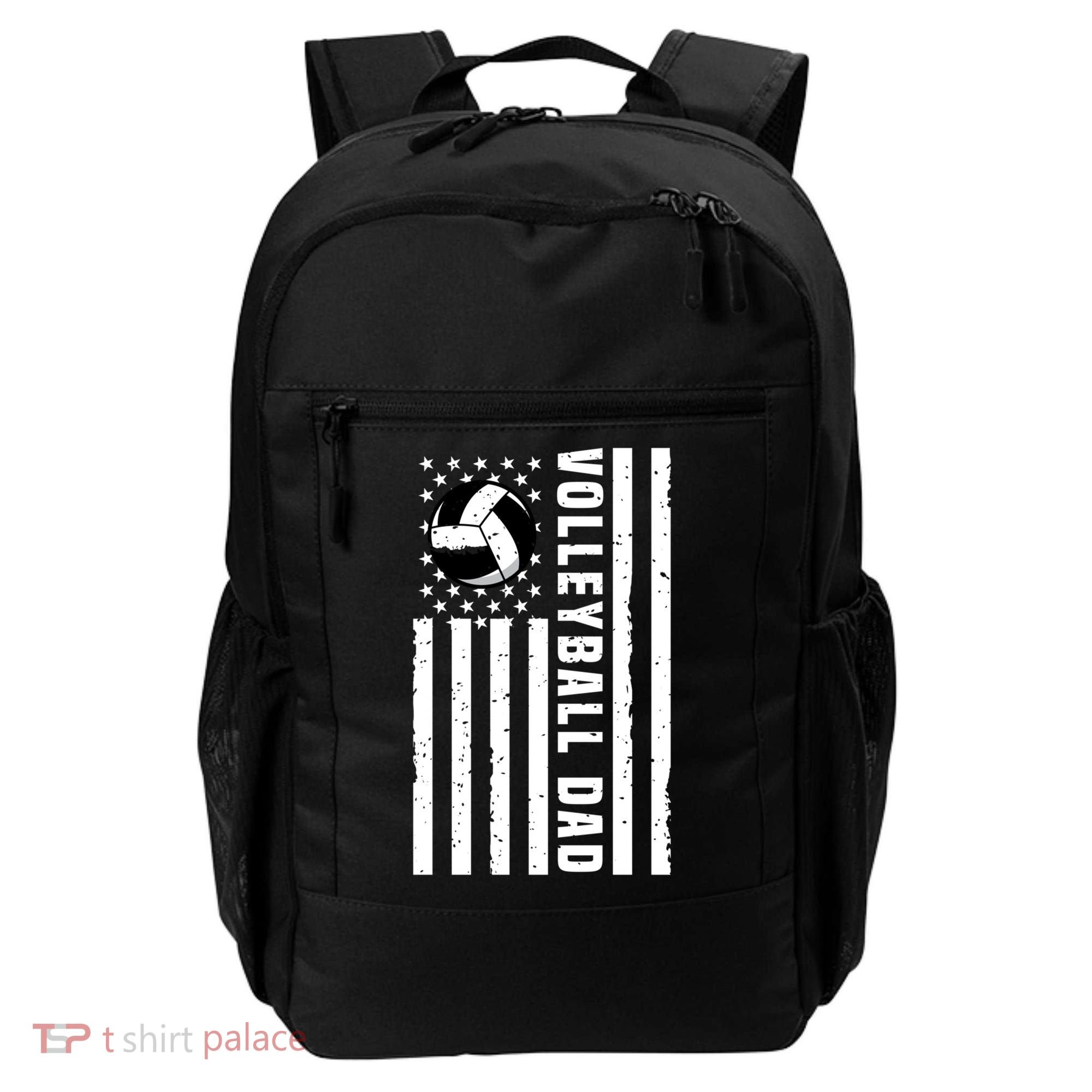 Volleyball Dad Coach Retro American Flag Gift For A Dad Gift Backpack