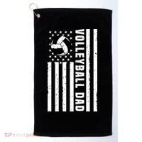 Volleyball Dad Coach Retro American Flag Gift For A Dad Gift Golf Towel thumb 0