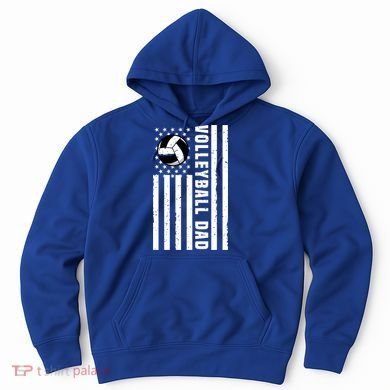 Volleyball Dad Coach Retro American Flag Gift For A Dad Gift Hoodie