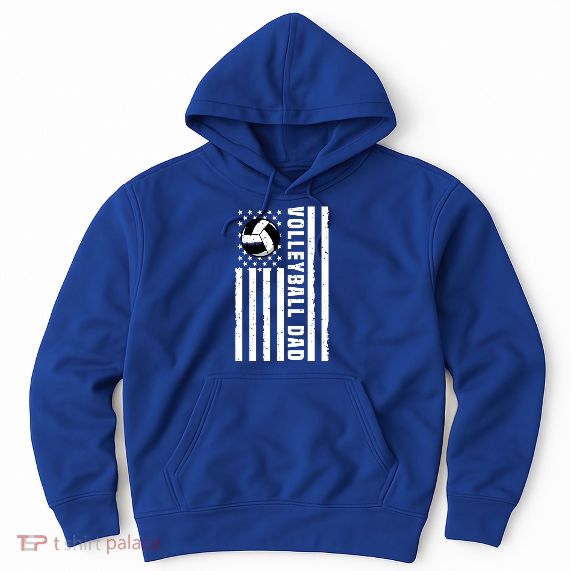 Volleyball Dad Coach Retro American Flag Gift For A Dad Gift Hoodie