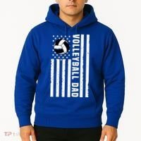 Volleyball Dad Coach Retro American Flag Gift For A Dad Gift Hoodie thumb 2