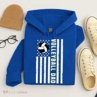 Volleyball Dad Coach Retro American Flag Gift For A Dad Gift Hoodie thumb 4