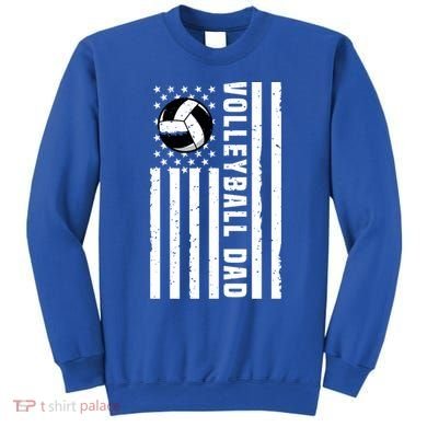 Volleyball Dad Coach Retro American Flag Gift For A Dad Gift Sweatshirt