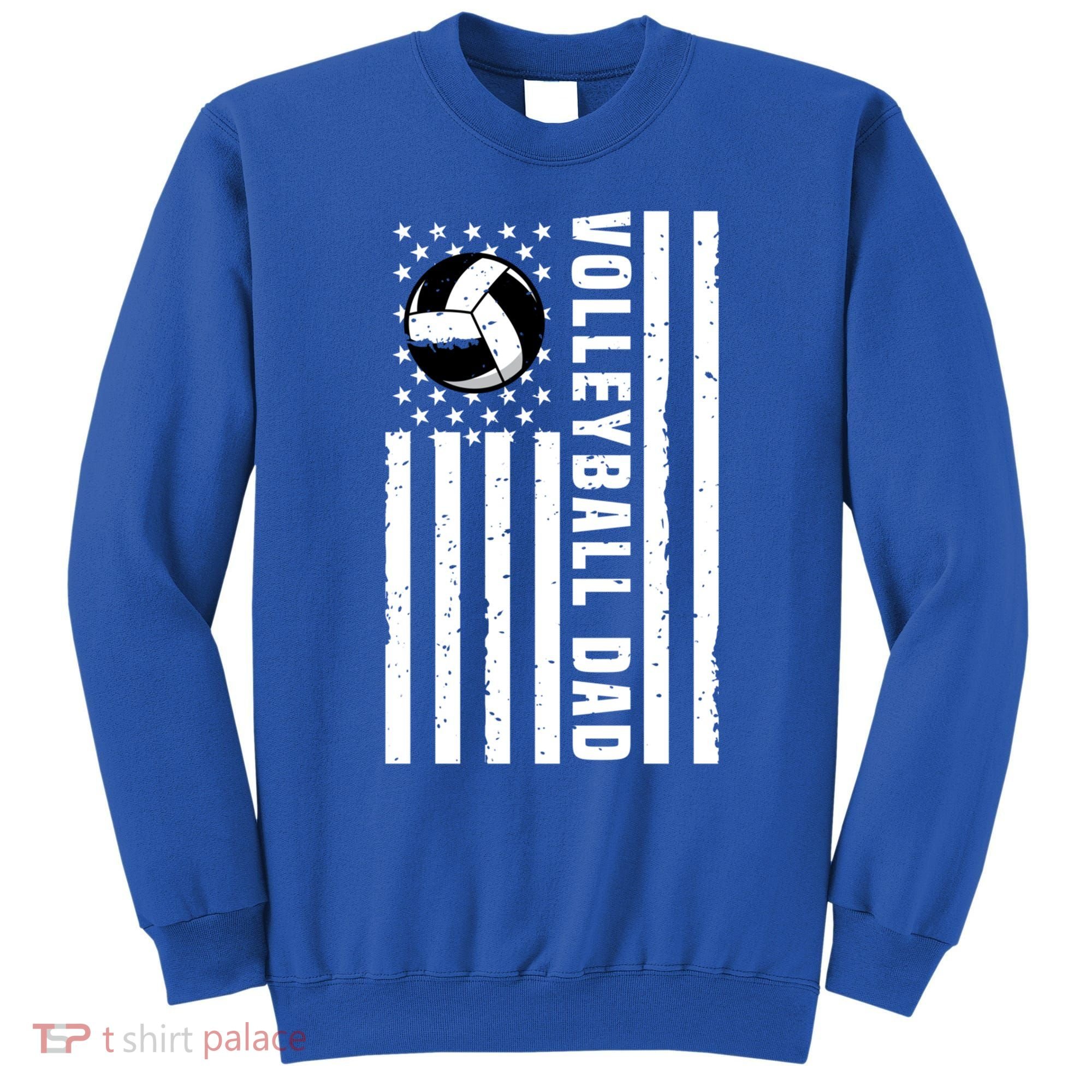 Volleyball Dad Coach Retro American Flag Gift For A Dad Gift Sweatshirt