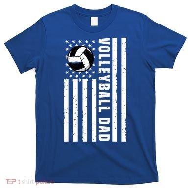 Volleyball Dad Coach Retro American Flag Gift For A Dad Gift T-Shirt