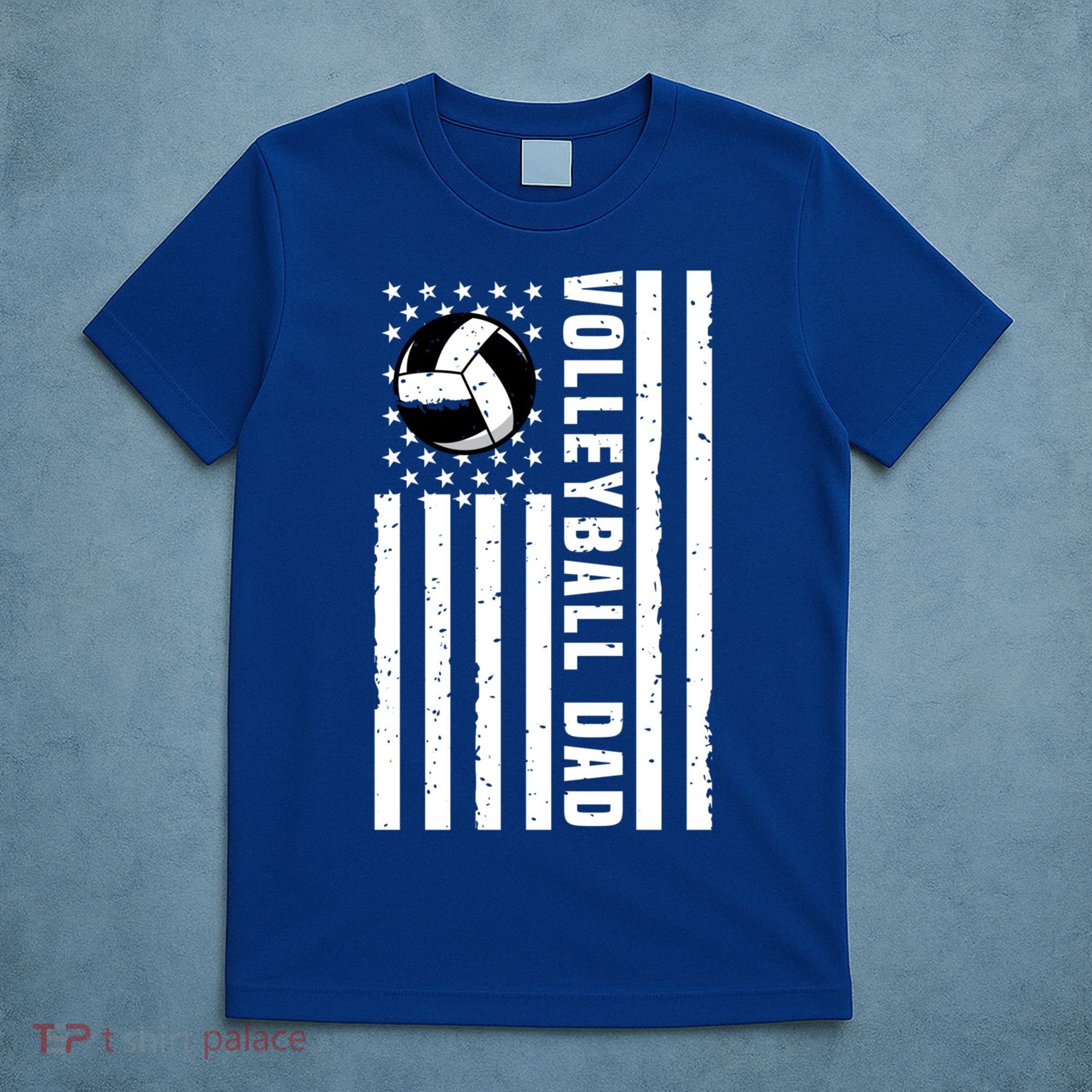 Volleyball Dad Coach Retro American Flag Gift For A Dad Gift T-Shirt