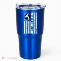 Volleyball Dad Coach Retro American Flag Gift For A Dad Gift Tumbler thumb 0