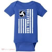 Volleyball Dad Coach Retro American Flag Gift For A Dad Gift Baby Bodysuit thumb 0