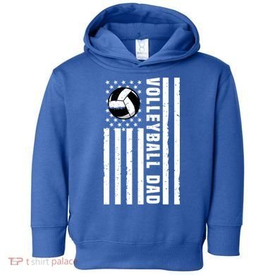 Volleyball Dad Coach Retro American Flag Gift For A Dad Gift Toddler Hoodie
