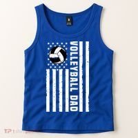 Volleyball Dad Coach Retro American Flag Gift For A Dad Gift Tank Top thumb 2
