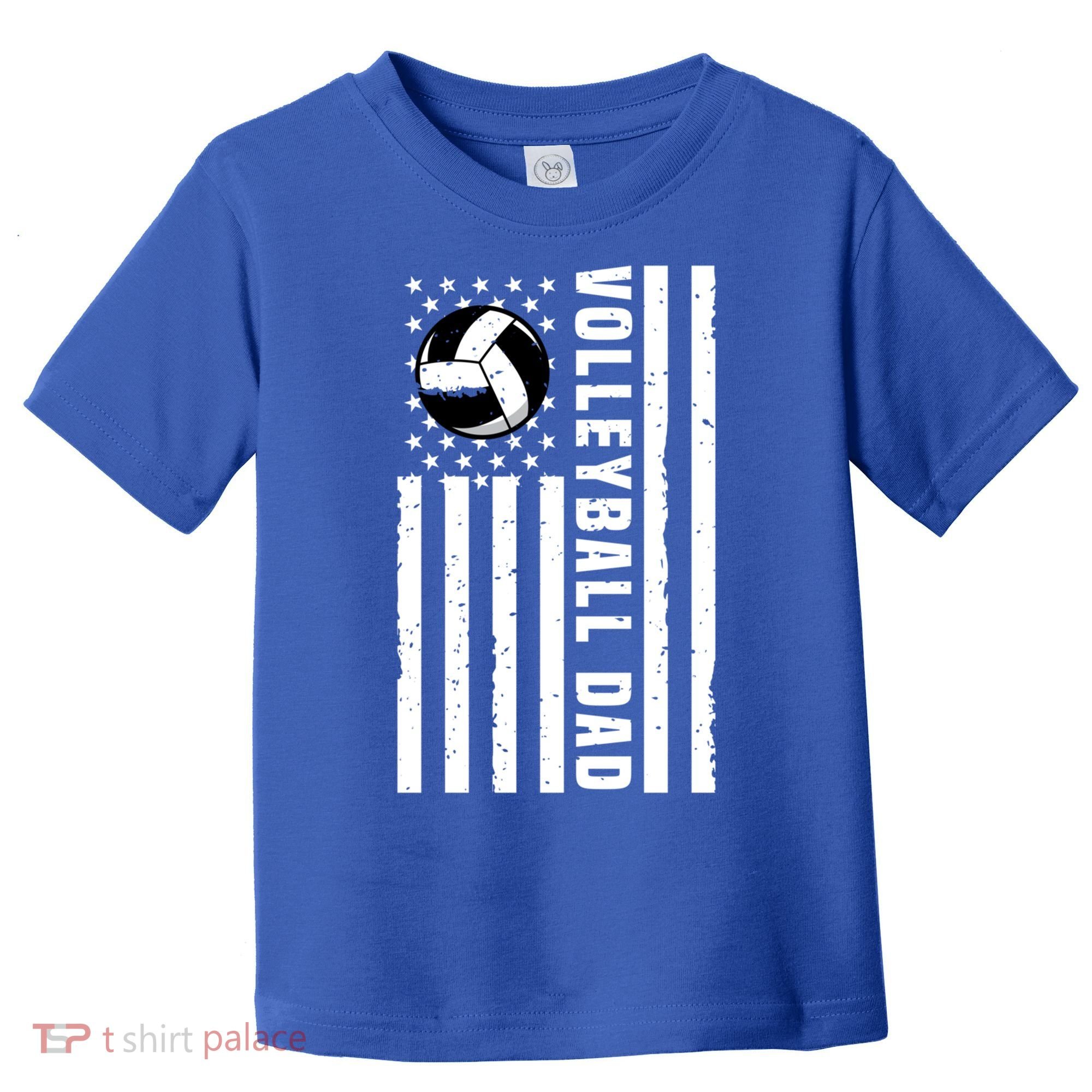 Volleyball Dad Coach Retro American Flag Gift For A Dad Gift Toddler T-Shirt