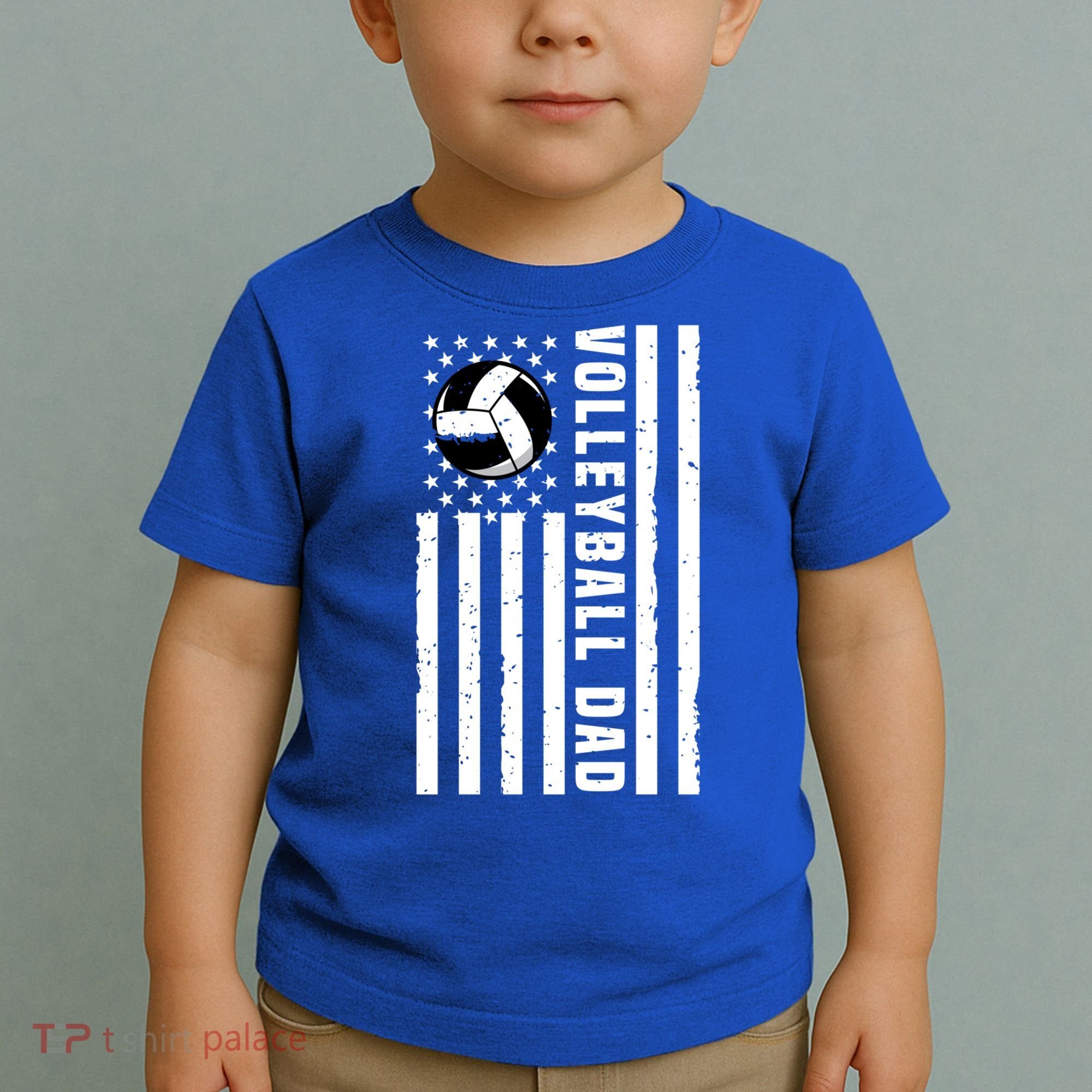 Volleyball Dad Coach Retro American Flag Gift For A Dad Gift Toddler T-Shirt